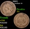 1862 Indian Cent 1c Grades f+
