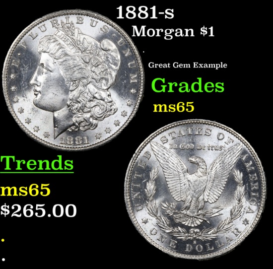 1881-s Morgan Dollar $1 Grades GEM Unc