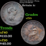 1806 Great Britain 1 Penny, George III KM-663 Grades vf++