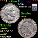 ***Auction Highlight*** 1909-o Barber Dime 10c Graded ms64 By SEGS (fc)