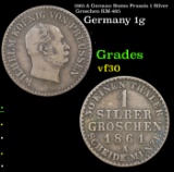 1861-A German States Prussia 1 Silver Groschen KM-485 Grades vf++