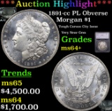 ***Auction Highlight*** 1891-cc Morgan Dollar PL Obverse $1 Graded ms64+ By SEGS (fc)