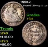 1853-o Seated Liberty Half Dime 1/2 10c Grades vf+