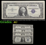 5x Non-consecutive 1957/1957A/1957B $1 Blue Seal Silver Certificates, All AU Grade Grades Choice AU