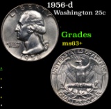 1956-d Washington Quarter 25c Grades Select+ Unc