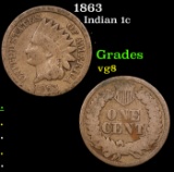 1863 Indian Cent 1c Grades vg, very good