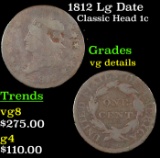 1812 Lg Date Classic Head Large Cent 1c Grades vg details