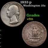 1932-p Washington Quarter 25c Grades vf++