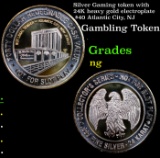 Silver Gaming token with 24K heavy gold electroplate $40 Atlantic City, NJ Grades