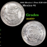 1966 Mexico 1 Peso KM-459 Grades Choice+ Unc
