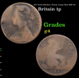1877 Great Britain 1 Penny, Large Date KM-755 Grades g, good