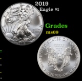 2019 Silver Eagle Dollar $1 Grades ms69