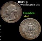 1934-p Washington Quarter 25c Grades xf+