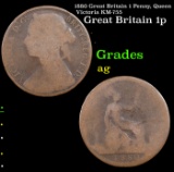 1880 Great Britain 1 Penny, Queen Victoria KM-755 Grades ag