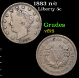 1883 n/c Liberty Nickel 5c Grades vf+