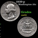 1939-p Washington Quarter 25c Grades Choice AU