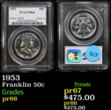 Proof PCGS 1953 Franklin Half Dollar 50c Graded pr66 By PCGS