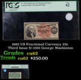 PCGS 1863 US Fractional Currency 25c Third Issue fr-1301 George Washinton Graded cu62 By PCGS