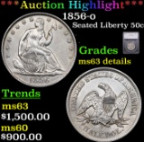 ***Auction Highlight*** 1856-o Seated Half Dollar 50c Graded ms63 details By SEGS (fc)