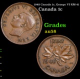 1948 Canada 1c, George VI KM-41 Grades Choice AU/BU Slider