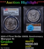 ***Auction Highlight*** PCGS 2021-d Morgan Dollar First Strike 100th Anniversary $1 Graded ms69 By P