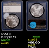 1881-s Morgan Dollar $1 Graded ms63 BY US Rare Coin