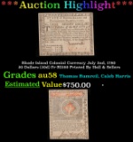 ***Auction Highlight*** Rhode Island Colonial Currency July 2nd, 1780 20 Dollars (20d) Fr-RI289 Prin