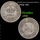 1894-KB Italy 20 Centesimi KM-28.1 Grades xf