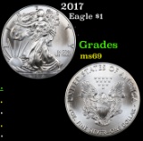 2017 Silver Eagle Dollar $1 Grades ms69
