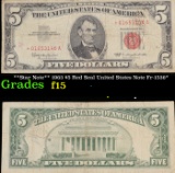**Star Note** 1963 $5 Red Seal United States Note Fr-1536* Grades f+