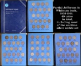 Partial Jefferson 5c Whitman book, 1938-1961. 40 coins in total, including most of the wartime silve