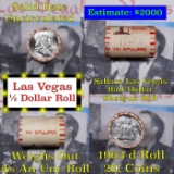Old Casino Uncirculated Solid Date 1963-D Franklin 50c Roll $10 Halves Las Vegas Sahara Wrapper