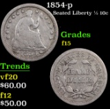 1854-p Seated Liberty Half Dime 1/2 10c Grades f+