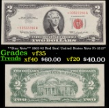 **Star Note** 1963 $2 Red Seal United States Note Fr-1513* Grades vf+