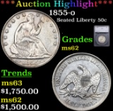***Auction Highlight*** 1855-o Seated Half Dollar 50c Graded ms62 By SEGS (fc)