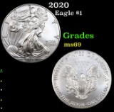 2020 Silver Eagle Dollar $1 Grades ms69