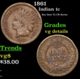 1861 Indian Cent 1c Grades vg details