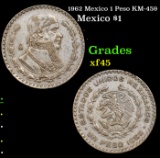 1962 Mexico 1 Peso KM-459 Grades xf+