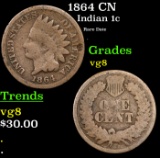 1864 CN Indian Cent 1c Grades vg, very good