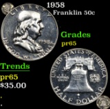 Proof 1958 Franklin Half Dollar 50c Grades GEM Proof