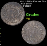 1937 2 Mills Kansas Zinc Tax Token Grades