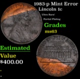 1983-p Lincoln Cent Mint Error 1c Grades Select Unc