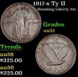 1917-s Ty II Standing Liberty Quarter 25c Grades Select AU