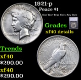 1921-p Peace Dollar $1 Graded xf40 details By SEGS