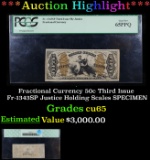 ***Auction Highlight*** PCGS Fractional Currency 50c Third Issue Fr-1343SP Justice Holding Scales SP