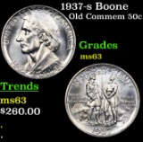 1937-s Boone Old Commem Half Dollar 50c Grades Select Unc