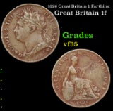 1826 Great Britain 1 Farthing Grades vf++