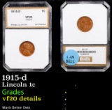 1915-d Lincoln Cent 1c Graded vf20 details By PCI