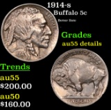 1914-s Buffalo Nickel 5c Grades AU Details