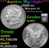 ***Auction Highlight*** 1890-cc Morgan Dollar $1 Graded ms63+ By SEGS (fc)